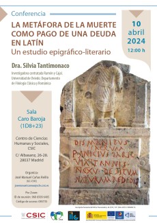 Conferencia "La metáfora de la muerte como pago de una deuda en latín. Un estudio epigráfico-literario"