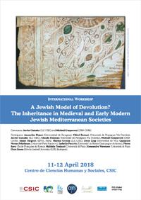 Workshop "A Jewish Model of Devolution? The Inheritance in the Medieval and Early Modern Jewish Mediterranean Societies