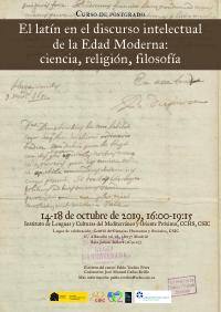 Curso de posgrado "El latín en el discurso intelectual de la Edad Moderna: ciencia, religión, filosofía"
