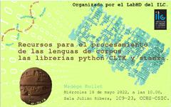 Seminario: "Recursos para el procesamiento de las lenguas de corpus: las librerías python CLTK y stanza"