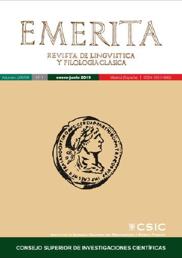 Publicado el Vol 91, nº 1 de 2023 de la revista "Emerita. Revista de Lingüística y Filología Clásica" del ILC