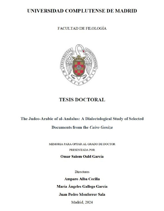 Omar Salem Ould García obtiene la máxima calificación en la defensa de su tesis doctoral co-dirigida por María Ángeles Gallego (ILC)