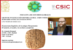 Seminario "El panorama lingüístico de la antigua Mesopotamia: El sumerio, el acadio y la escritura cuneiforme"