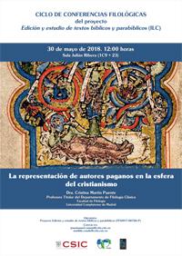Ciclo de Conferencias Filológicas: "La representación de autores paganos en la esfera del cristianismo"
